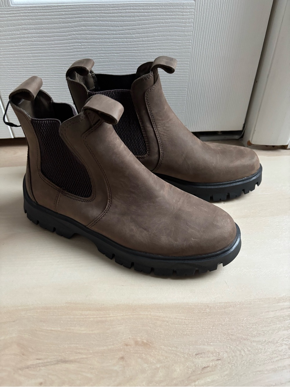 Zara Brown Chukka Boots with Black Lug Soles